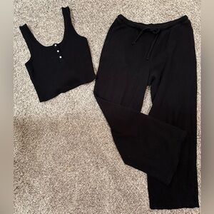 Waffle Knit Lounge Set🖤